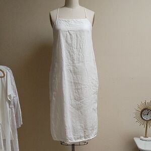 uma and leopold Linen Summer Dress White Size L